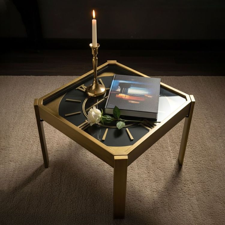 Coffee Table With Mechanical Gear Clock Style 6