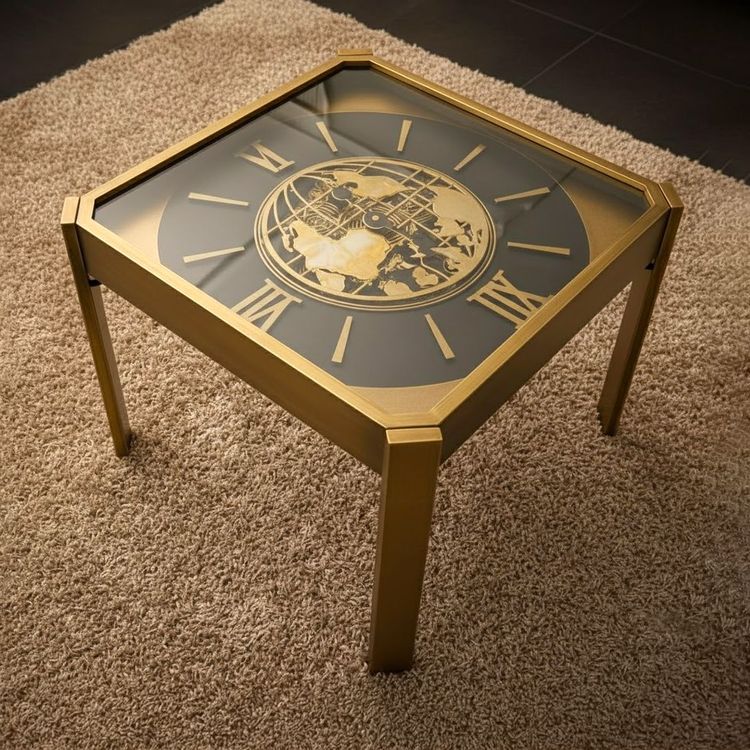 Coffee Table With Mechanical Gear Clock Style 6