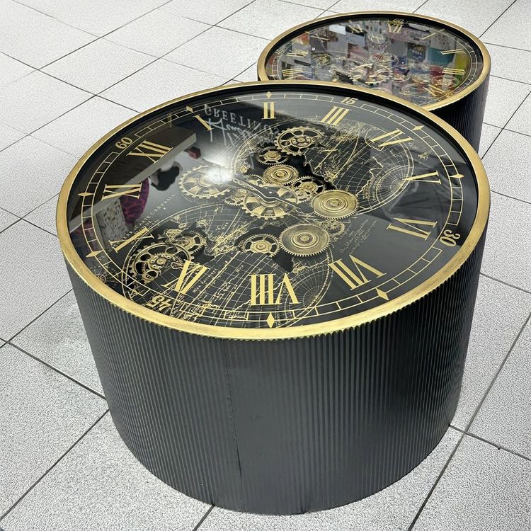 Coffee Table With Mechanical Gear Clock Style 7