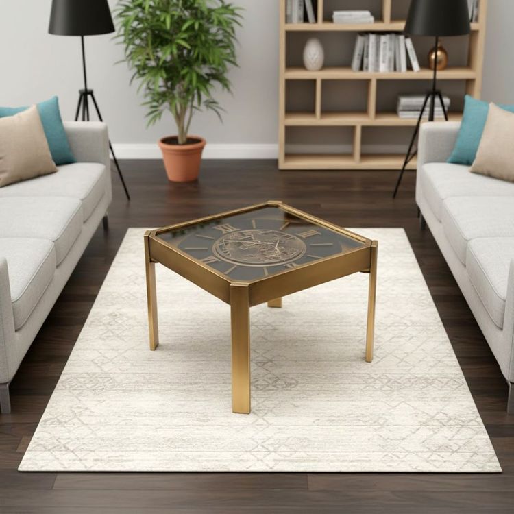 Coffee Table With Mechanical Gear Clock Style 6
