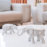 Geometric Elephant Set of 2 - Symbol of Family bond